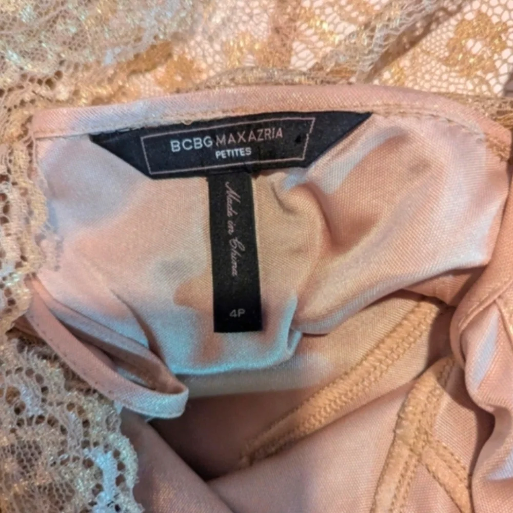 BCBGMaxAzria gold lace Lynette dress - Picture 6 of 6